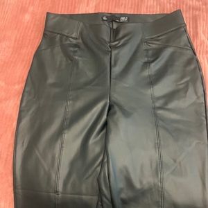 Black leather pants size M cotton inside
